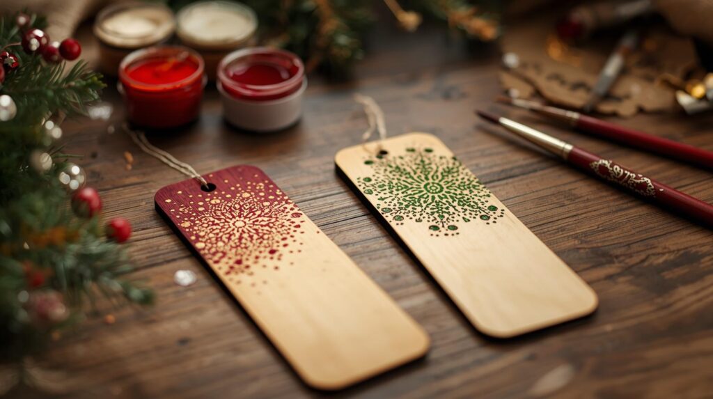 Colorful mandala gift ideas for Christmas β wooden bookmarks painted by hand in Malta.