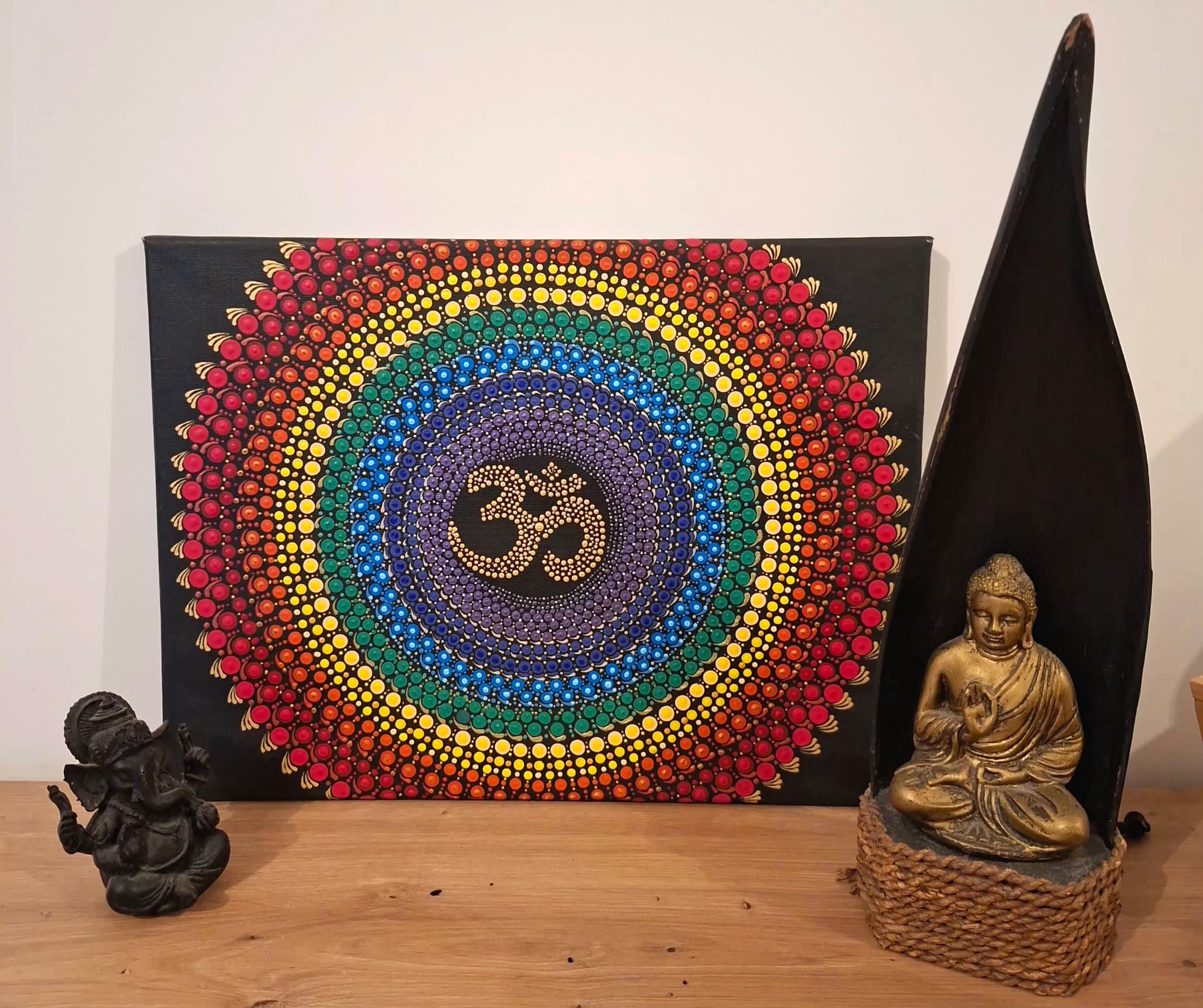Chakra colors with Om mandala
